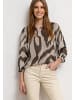 Street One 3/4-Arm Bluse mit Rundhals aus Chiffon in Braun