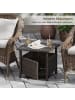 COSTWAY Beistelltisch Outdoor wetterfest 55,5 x 55,5 x 47,5 cm in Braun