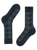 Burlington Buffalo Check Socke in Marine