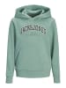 JACK & JONES Junior Sweatshirt JJECALEB VARSITY SWEAT HOODIE JNR in mineral blue