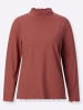 Sieh an! Stehkragen-Shirt in rotbraun