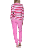 NORMANN Frottee Schlafanzug langarm Bündchen Streifenoptik in pink