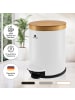 Exitoso EXITOSO Tretmülleimer mit Softclose-Deckel aus Bambus, 5 l - ideal für Bad & C