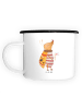 Mr. & Mrs. Panda XL Emaille Tasse Nachtfalter Fähnchen ohne Spruch in Weiß