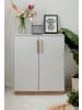 Furn.Design Kommode grau, Hickory Walnuss 82 cm, Sideboard 2-türig
