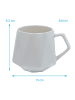 Intirilife Kaffee Tee Tasse in Feinschliff Optik 350 ml Becher mit Henkel in 1x Weiß