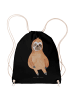 Mr. & Mrs. Panda Rucksack-Beutel Faultier Zufrieden ohne Spruch in Schwarz