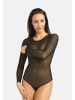 Teyli Langärmeliger Mesh-Bodysuit für Frauen Ero in schwarz