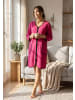 Aquarti Aquarti Damen Bademantel mit Reißverschluss 3/4 Ärmel in pink