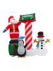 TDubhe Aufblasbarer Weihnachtsmann mit Pinguin und Schneemann in Bunt 160x170 cm