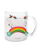 Mr. & Mrs. Panda Tasse Einhorn Regenbogen ohne Spruch in Transparent