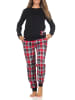 NORMANN Schlafanzug Pyjama langarm Bündchen Tiermotiv - 87114 in schwarz