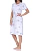 NORMANN Kurzarm Nachthemd floraler Print in blau