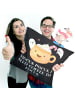 Mr. & Mrs. Panda Sitzkissen Kaffee Gespenst mit Spruch in Kreidetafel