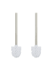 relaxdays 4 x Toilettenbürste in Silber/ Weiß - (H)35 x Ø 8 cm
