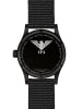 KHS Herren-Armbanduhr Platoon Stahl Solar Schwarz