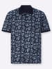 Sieh an! Kurzarm-Poloshirt in marine-bleu-bedruckt