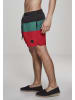 Urban Classics Badeshorts in firered/black/green