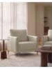 Beliani Sessel CILENS in Beige/Grau - (W) 85 x (H) 90 x (L) 82 cm