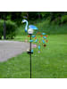 STAR Trading Solar Gartenspieß ,Peacock', Pfau, mit Leuchtkugel + Dämmerungssensor,