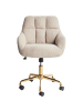 Beliani Bürostuhl PALMDALE in Beige/Schwarz/Gold - (W) 58 x (H) 87 x (L) 61 cm