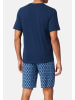 Schiesser Schlafanzug Casual Essentials in Dunkelblau