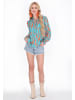 IZIA Women Blouse in aqua multicolor