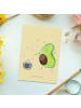 Mr. & Mrs. Panda Postkarte Avocado Tanzen ohne Spruch in Gelb Pastell