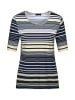 GOLDNER Kurzgröße:  Shirt Shirt in gelb / marine / weiß / gemustert