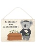 Mr. & Mrs. Panda Schild Bestatter Leidenschaft Design mit Spruch in Weiß