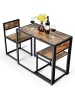 COSTWAY Bartisch 3 tlg. Set in Braun