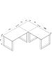 VCM  U Schreibtisch Eckschreibtisch L Form 220x220x80 in Schwarz / Anthrazit