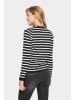 SAINT TROPEZ Strickjacke MilaSZ Gerade Passform in Black Mila Stripe