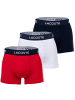 Lacoste Boxershort 3er Pack in Dunkelblau/Rot/Weiß