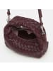 Les Visionnaires Greta Micro weave Handtasche Leder 20 cm in aubergine