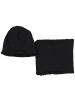 TupTam Unisex Set Kinder Beanie Mütze Schlauchschal in schwarz