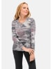 GOLDNER Kurzgröße:  Strickshirt Leichtes Druckshirt mit Allover-Design in beere / gemustert
