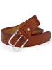 Kmisso Gürtel in Cognac Brown - Silber
