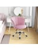 COSTWAY Bürostuhl aus Samt in Rosa