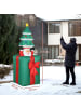 Outsunny Aufblasbar Weihnachtsdeko-80L x 67B x 160-213H cm-Rot+Grün