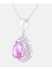 Diamant L'éternel Halskette mit Anhänger aus 375 Weißgold mit Diamant mit Saphir