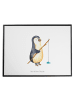 Mr. & Mrs. Panda Schreibunterlage Pinguin Angler ohne Spruch in Weiß