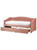Beliani Einzelbett VITTEL in Rosa - (W) 98 x (H) 82 x (L) 214 cm