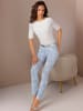 creation L Lyocell-Baumwoll-Jeans in hellblau-ecru-bedruckt