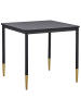 Beliani Esszimmertisch SHALFORD in Schwarz/Gold - (W) 80 x (H) 75 x (L) 80 cm