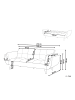 Beliani Schlafsofa ASBY in Blau/Heller Holzfarbton - (W) 218 x (H) 82 x (L) 83 cm