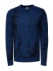 Rusty Neal 2 Farbiger Feinstrick Rundhals-Pullover in Sax