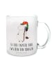Mr. & Mrs. Panda Trinkglas Einhorn  mit Spruch in Transparent