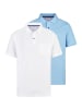 Redmond Poloshirt Basic in Weiß / hellblau