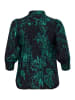 KAFFE curve Langarm - Hemd KCmona Regular fit in Black/Green Painted Flower